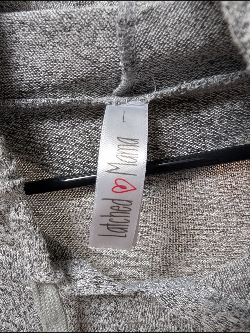 Latched Mama Heather Gray Cropped Nursing Hooded Top - Picture 3 of 4